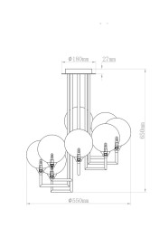 Светильник потолочный 6 плафонов (золотой)