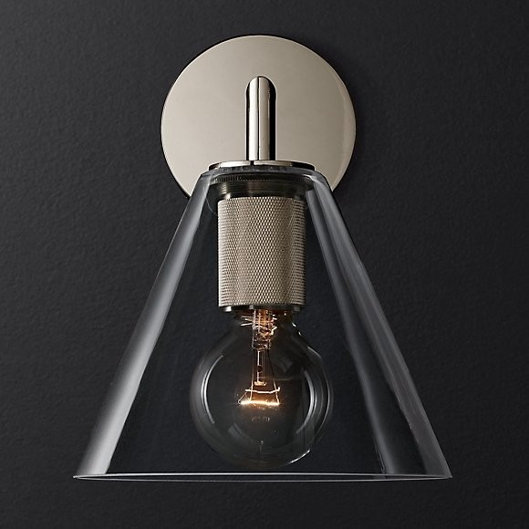 Бра Rh Utilitaire Funnel Shade Single Sconce Silver