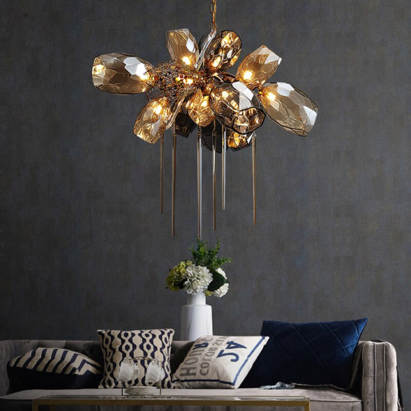 Люстра Delight Collection 8898P/AL gold/smoky