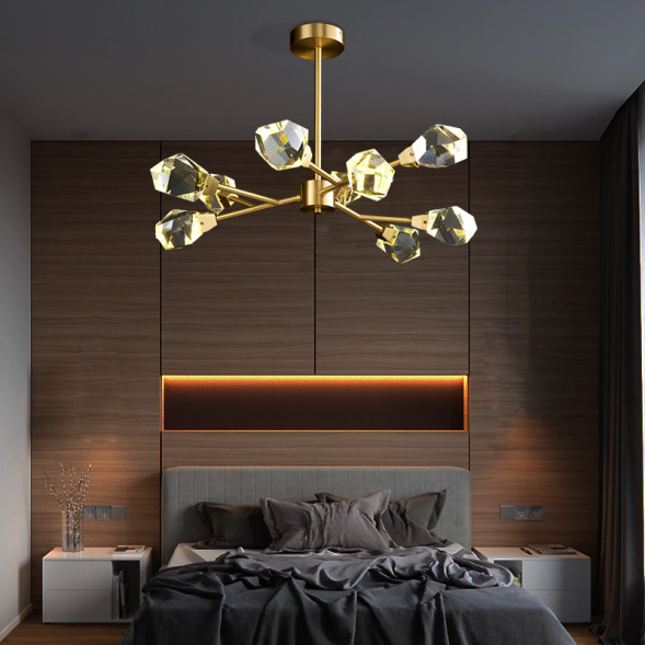 Люксовая Люстра С Плафонами Из Хрусталя K9 В Форме Кристаллов, Расположенными На Держателях Древовидной Формы Cristel A