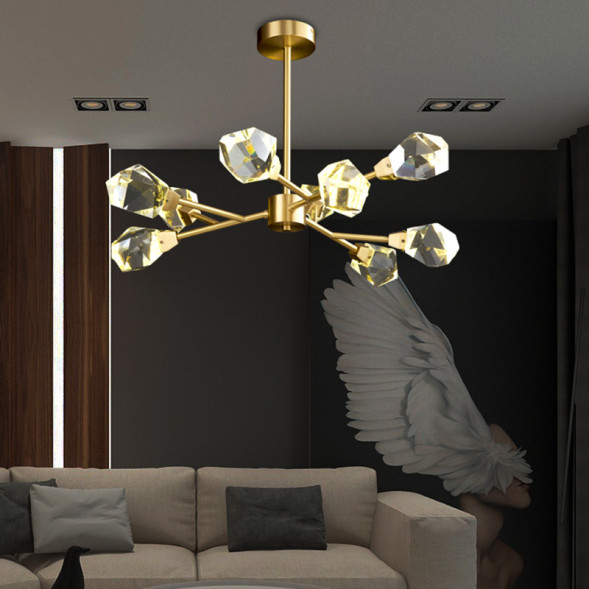 Люксовая Люстра С Плафонами Из Хрусталя K9 В Форме Кристаллов, Расположенными На Держателях Древовидной Формы Cristel A