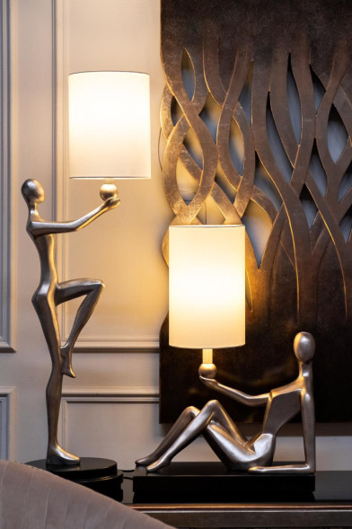 Лампа высокая &quot;Весталка&quot; (бежевый плафон)