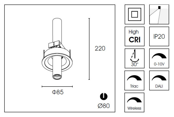 Встраиваемый светильник Delight Collection DA7503DR-A