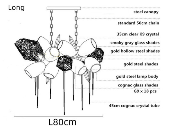 Люстра Delight Collection 8898P/BS gold/smoky