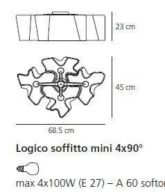 Люстра потолочная logico 4 x 90°,