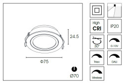 Встраиваемый светильник Delight Collection DA8303DR O7.5