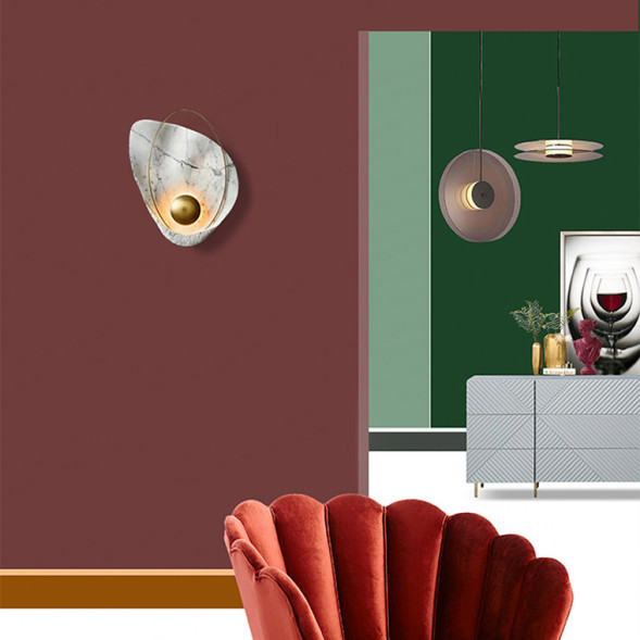 Настенный Светильник Clam Черный Мрамор