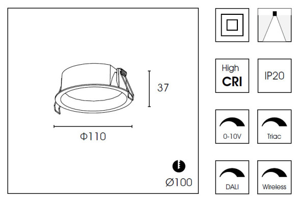 Встраиваемый светильник Delight Collection DB8504NR O11