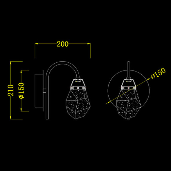 Настенный светильник Delight Collection Crystal rock chrome