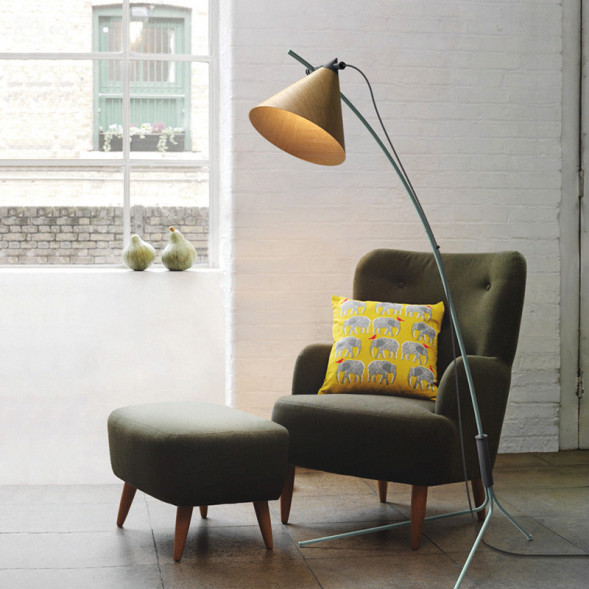 Напольный Светильник С Регулируемым По Высоте Поворотным Деревянным Плафоном Cone 3