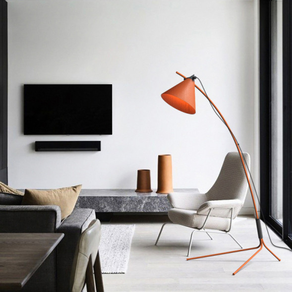 Напольный Светильник С Регулируемым По Высоте Поворотным Деревянным Плафоном Cone 3