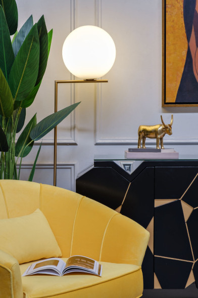 Торшер &quot;Шар&quot; (белое стекло)