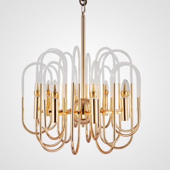 Люстра Brass And Glass Loop Chandelier D60