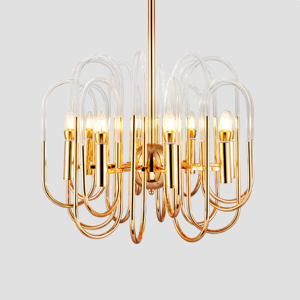 Люстра Brass And Glass Loop Chandelier D60