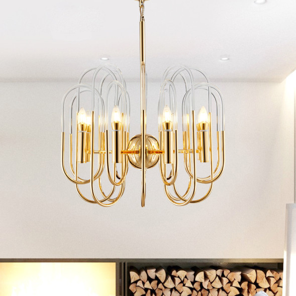 Люстра Brass And Glass Loop Chandelier D60