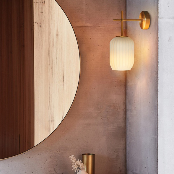 Бра С Открытым Овальным Плафоном Из Матового Фактурного Стекла Diona Wall