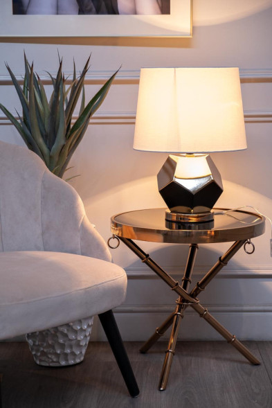 Лампа настольная золотая (белый абажур)