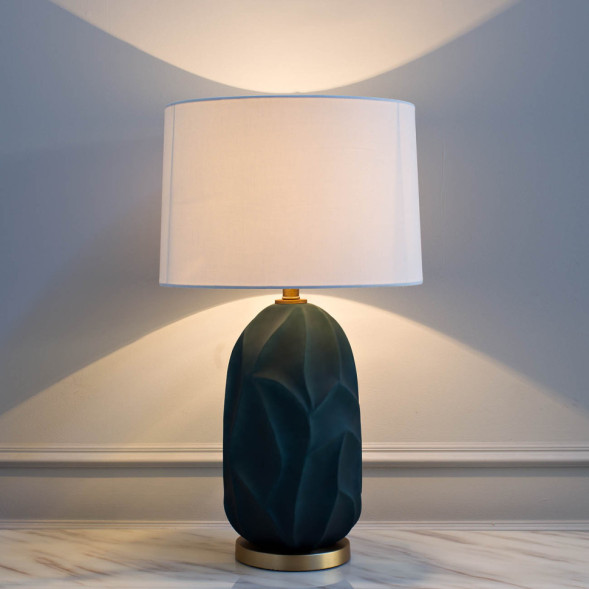 Лампа настольная керамическая (белый плафон)