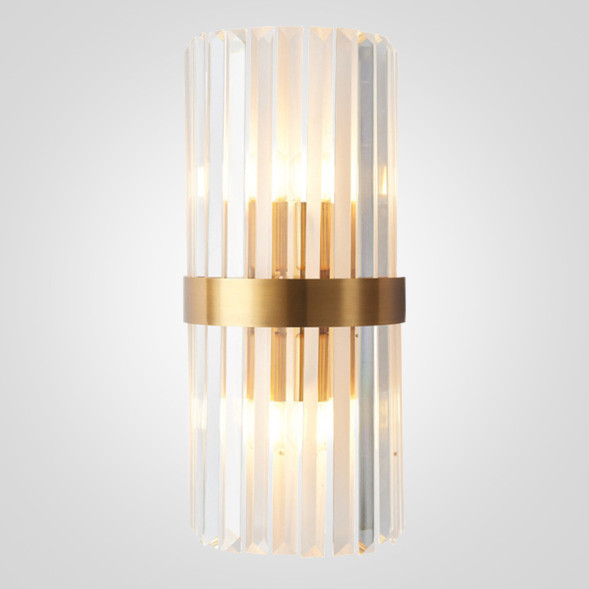 Бра Odeon Clear Glass Gold Metal Wall Lamp