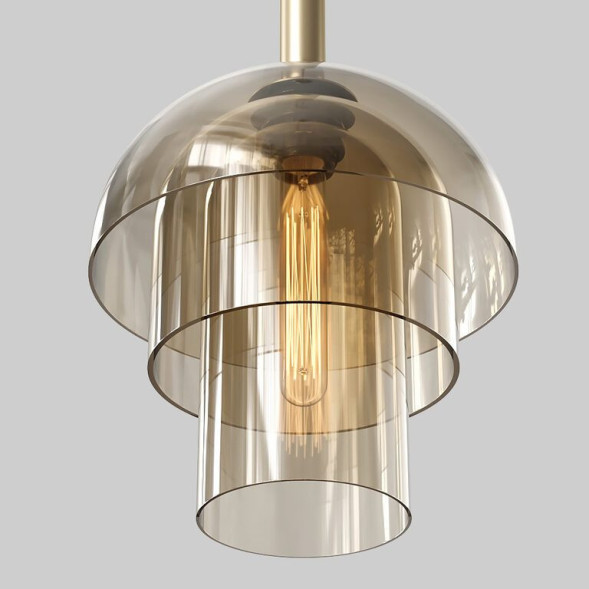 Серия Подвесных Светильников С Двух- Или Трехслойным Плафоном Благородного Коньячного Цвета Jolly