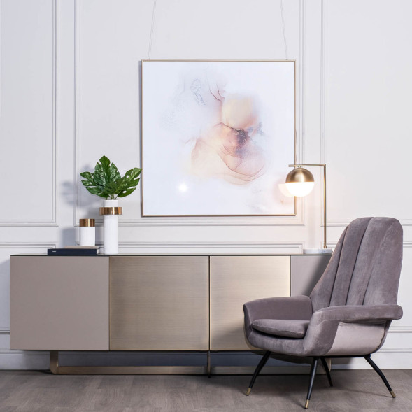 Лампа настольная с матовым плафоном, золото