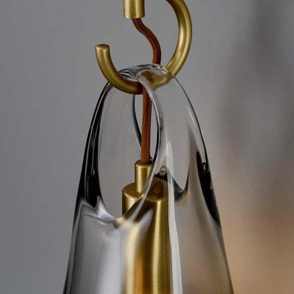 Бра В Виде Подвесной Капли Из Дымчато-Серого Стекла Vela Wall