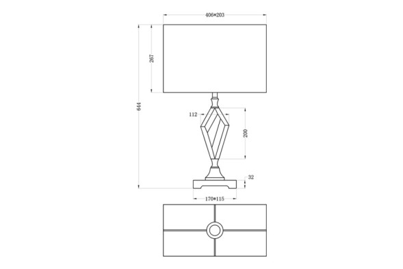 Лампа настольная стеклянная (белый абажур)