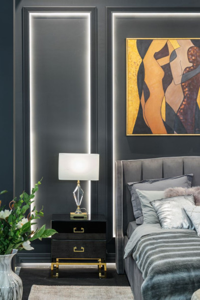 Лампа настольная стеклянная (белый абажур)