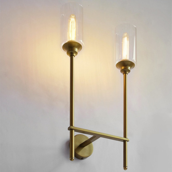 Бра С Прозрачным Стеклянным Плафоном Цилиндрической Формы Riana Wall