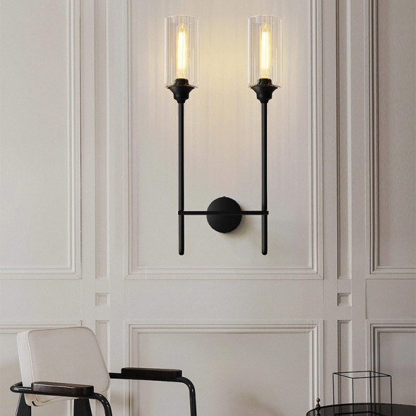 Бра С Прозрачным Стеклянным Плафоном Цилиндрической Формы Riana Wall