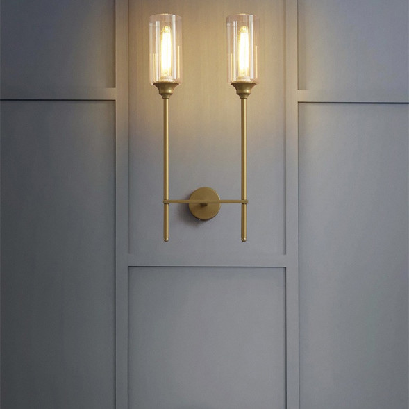 Бра С Прозрачным Стеклянным Плафоном Цилиндрической Формы Riana Wall