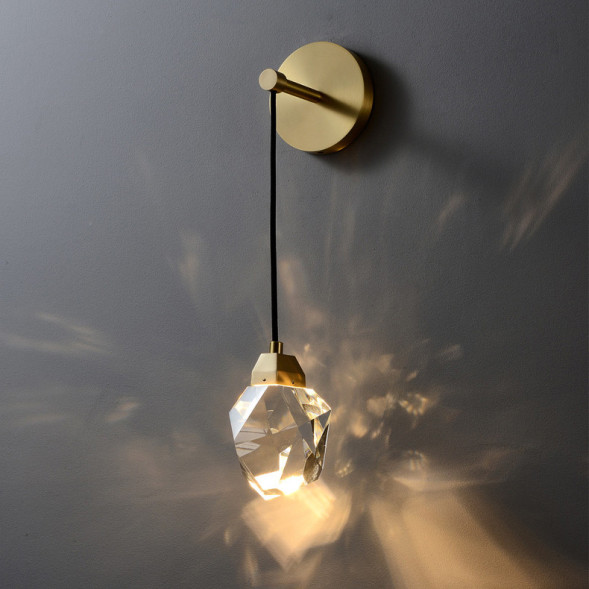 Настенный светильник Delight Collection 9701W brass/clear