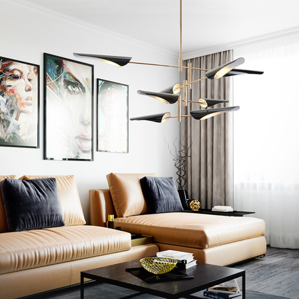 Люстра Cross Cable No 407 D165 8 Lights Black