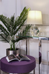 Лампа настольная хрустальная с кремовым плафоном