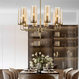 Люстра Hans-Agne Jakobsson Brass &Amp; Blue Glass Tube Chandelier Hans-Agne Jakobsson In 1970 15 Коричневый