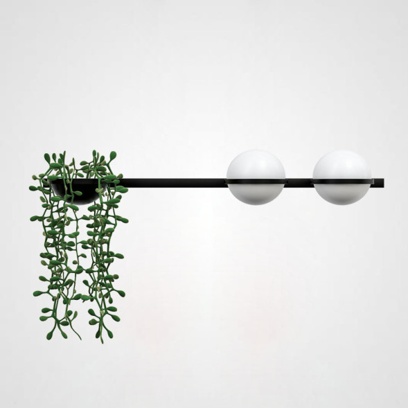 Бра Palma Wall Lamp 2 Шара + 1 Вазон Горизонтальная