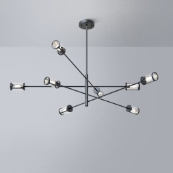 Дизайнерская Люстра Skelby 8 Плафонов. Цвет Каркаса Белый. Цвет Стекла Прозрачный.