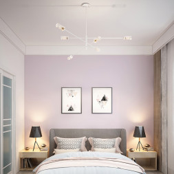 Дизайнерская Люстра Skelby 8 Плафонов. Цвет Каркаса Белый. Цвет Стекла Прозрачный.