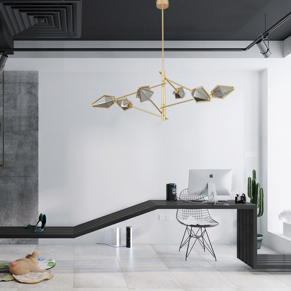 Люстра Harlow Spoke Chandelier Серый Дымчатый