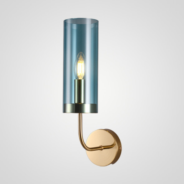 Настенный Светильник Agne Blue Glass Tube Wall Light