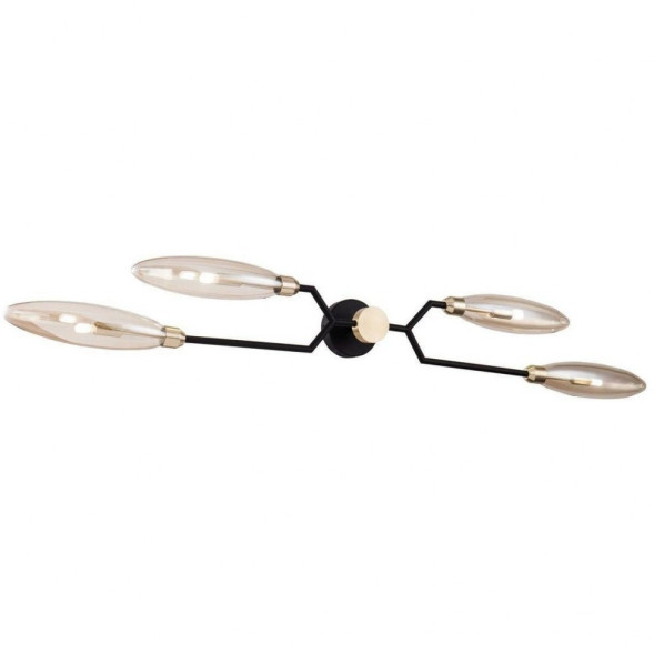 Бра С Четырьмя Плафонами Из Выдувного Стекла Янтарного Цвета Kenty Wall