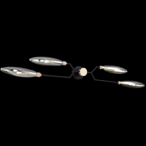 Бра С Четырьмя Плафонами Из Выдувного Стекла Янтарного Цвета Kenty Wall