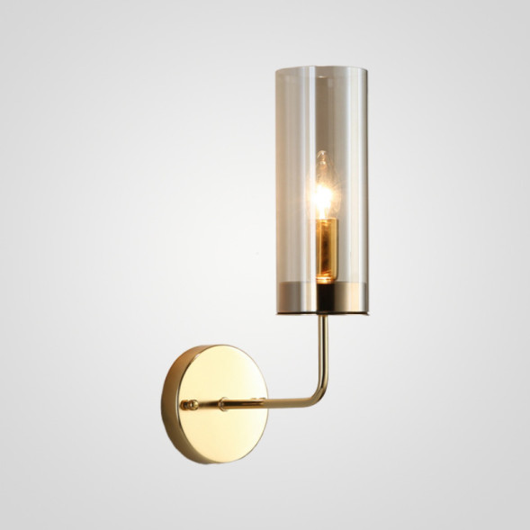 Настенный Светильник Agne Brass Glass Tube Wall Light