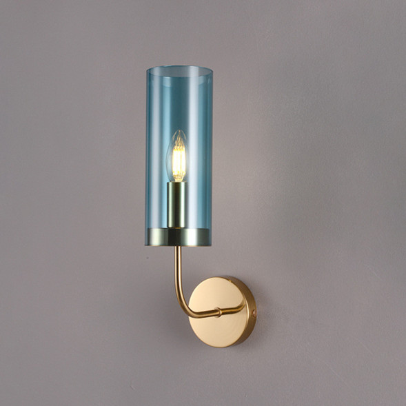 Настенный Светильник Agne Brass Glass Tube Wall Light