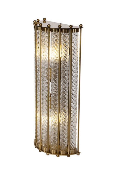 Бра из прозрачного стекла (латунь)