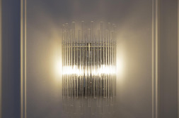 Бра из прозрачного стекла (хром)