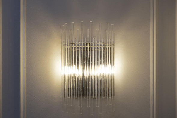 Бра из прозрачного стекла (хром)