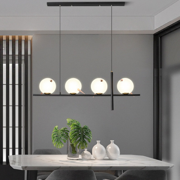 Дизайнерский Реечный Светильник С Шарообразными Матовыми Плафонами Sigrin 5